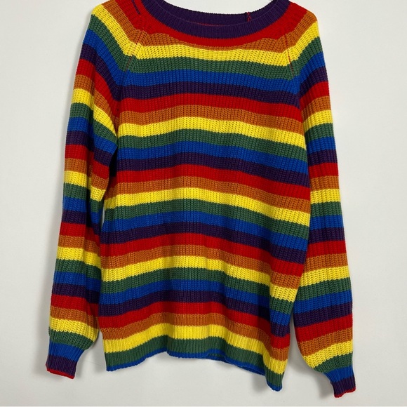 Sweaters - Colorful Striped Sweater Size Medium